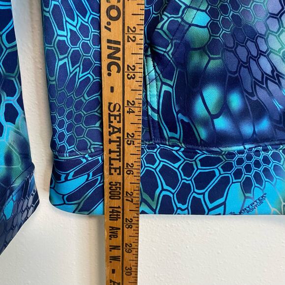 Kryptek Men's Sweatshirt Hoodie Camo Blue Green Logo Size Large Brushed Fleece - Picture 5 of 6